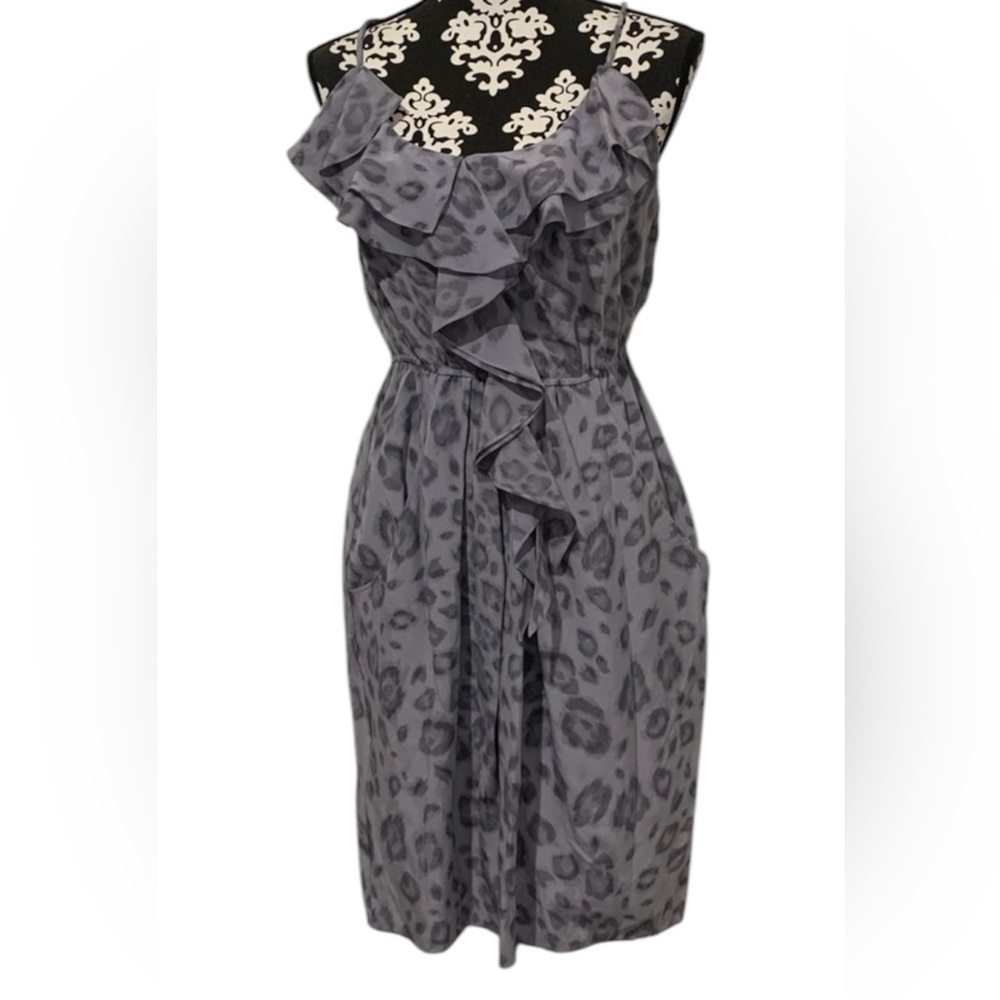 Rebecca Taylor ruffled animal print dress